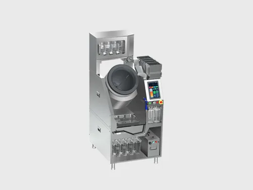 TC-E40A cooking robot with its drum and seasoning containers